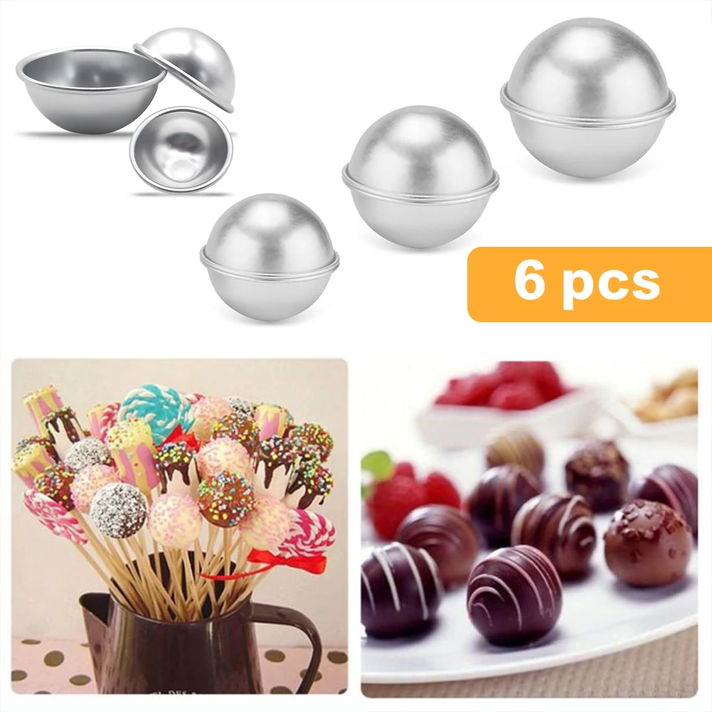 

6PCS Bath Bomb Molds Aluminium Alloy DIY Tools Semicircle Sphere Mold GIft for Kids Friends