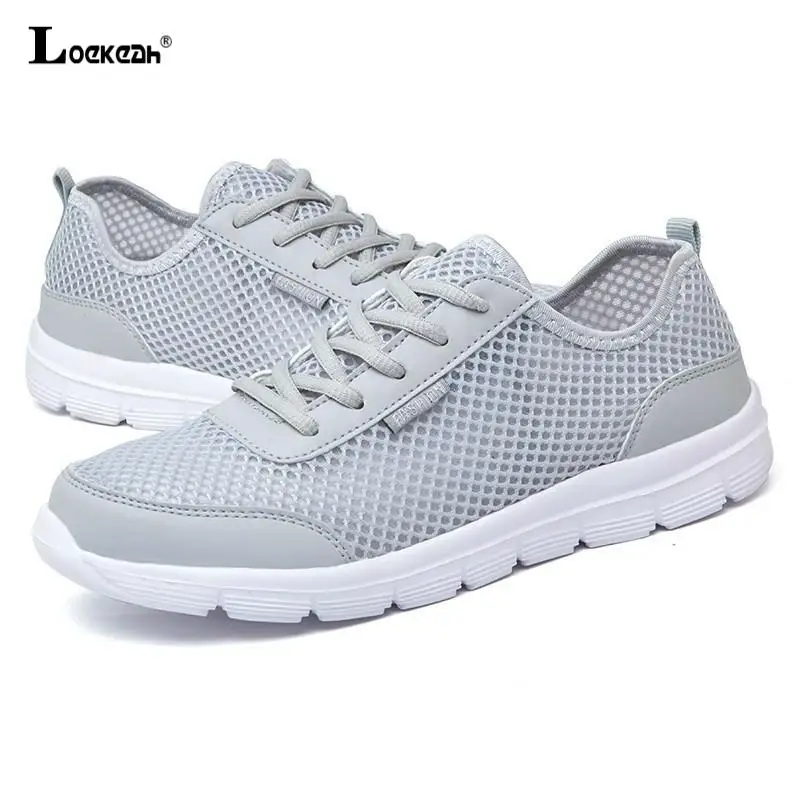 Кроссовки сетчатые унисекс дышащие легкие на шнуровке для спорта и бега