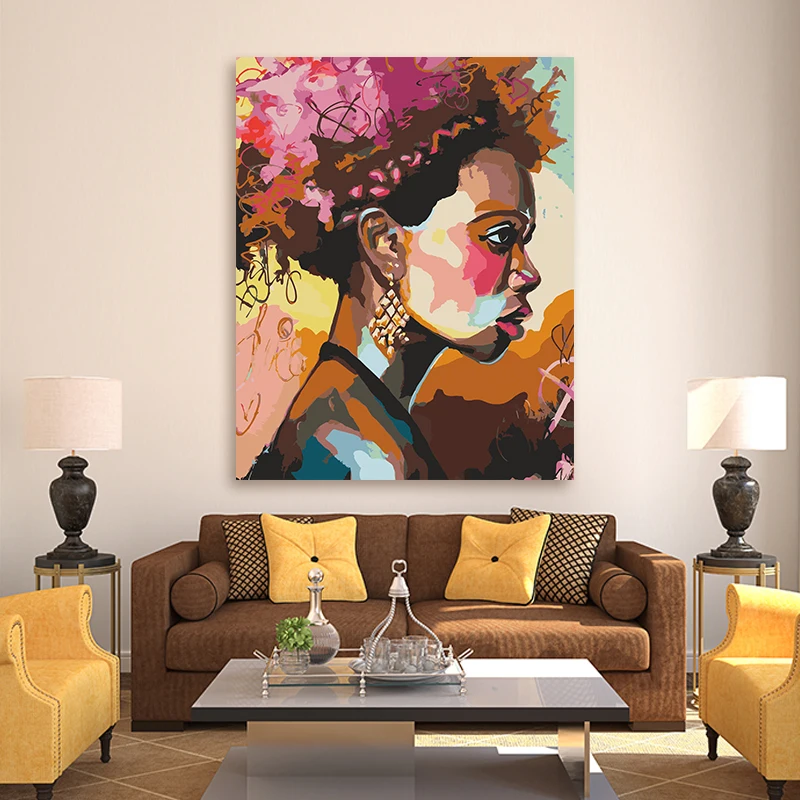 Картина по номерам африканская леди красота портрет картины маслом ручной