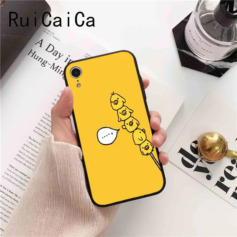 Ruicaica Summer color cute little yellow chicken Phone Case for iPhone X XS MAX 6 6S 7 7plus 8 8Plus 5 5S XR 11 Pro Max | Мобильные
