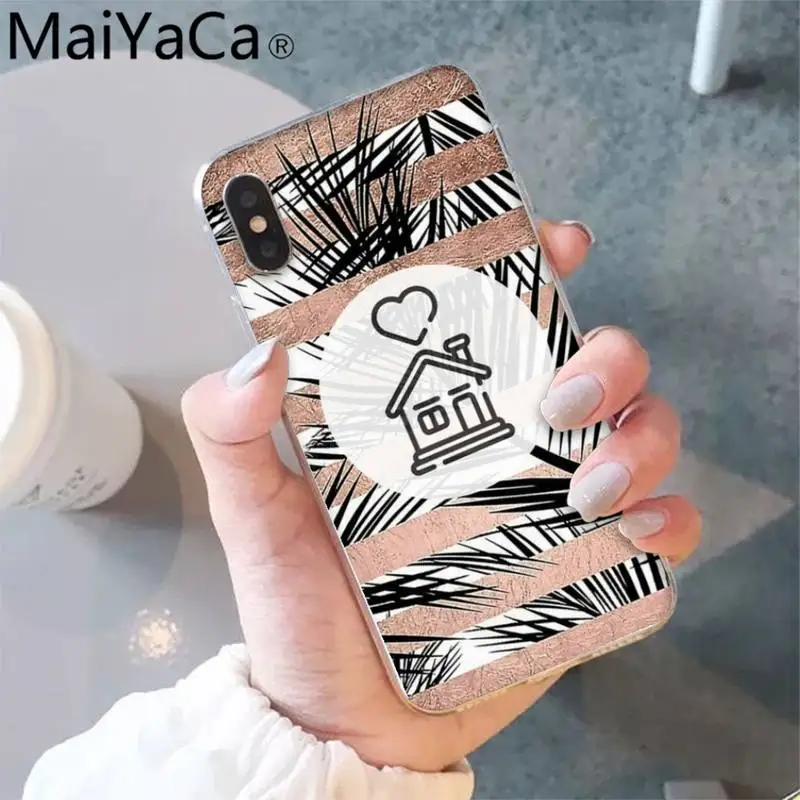 

MaiYaCa Tropical plant background small icon Phone Case shell for iPhone 5S 8 7 6 6S Plus X XS MAX 5 SE XR 12 11 pro max fundas