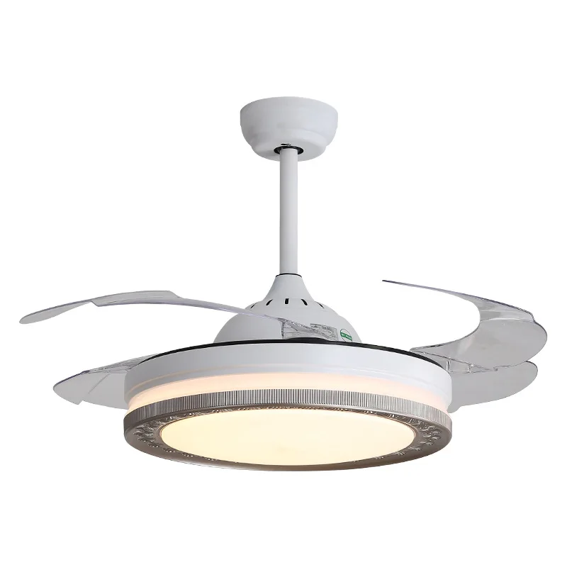 

LED Ceiling Fan Classic Invisible Ceiling Fans Light Bedroom Restaurant Modern Minimalist Retractable Ceiling Fans with Lights