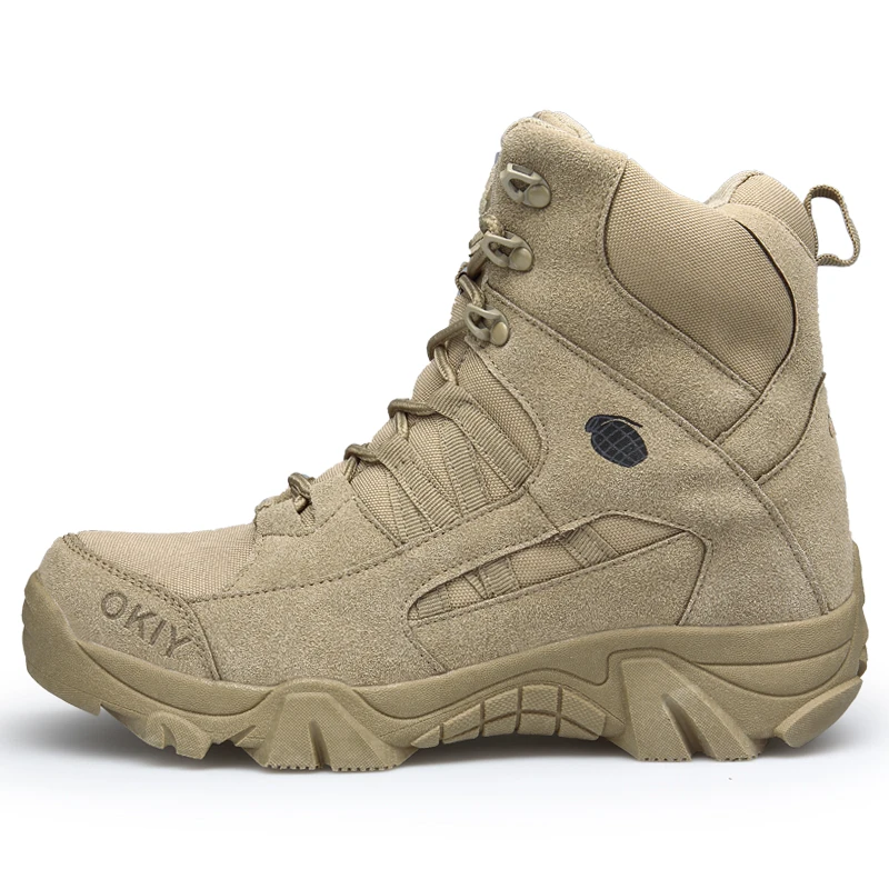 

WolFAce Military Ankle Boots Men Outdoor Genuine Leather Tactical Combat Boots Army Hunting Work Boots For Men Shoes Casual Bot