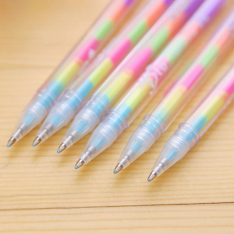 Радужная цветная гелевая ручка дневник хайлайтер черная карта 6 в 1 цветной мел