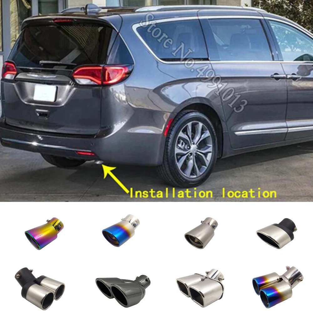 

For Chrysler Pacifica 2016 2017 2018 2019 Car Stickers Muffler Exterior Back End Pipe Dedicate Exhaust Tip Tail Outlet Ornament