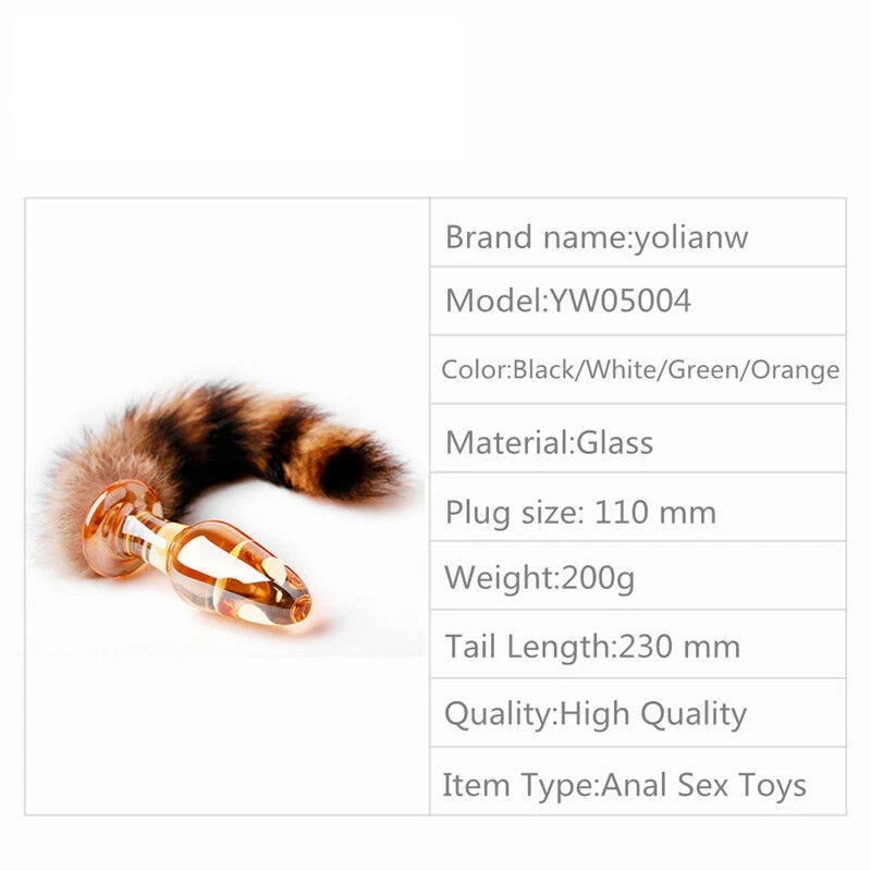 Анальная затычка в Стекло анальный Вилки лисий хвост во главе с стеклянный