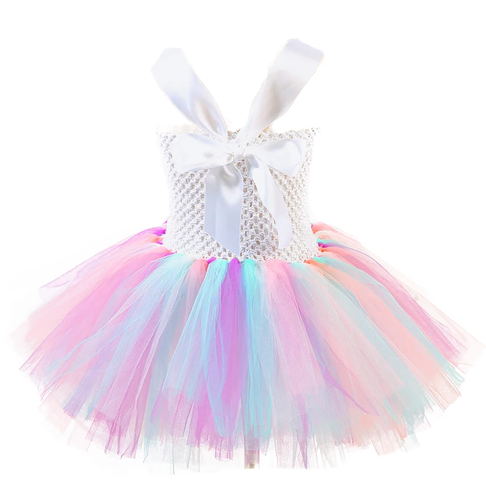 Пастель Единорог Платье-пачка детская одежда для девочек с цветочным узором на