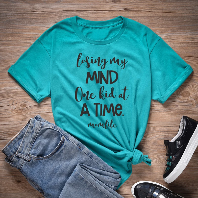 ONSEME Lossing My Mind One Kid в то время Momlife лозунг печати футболки для феминисток женщин