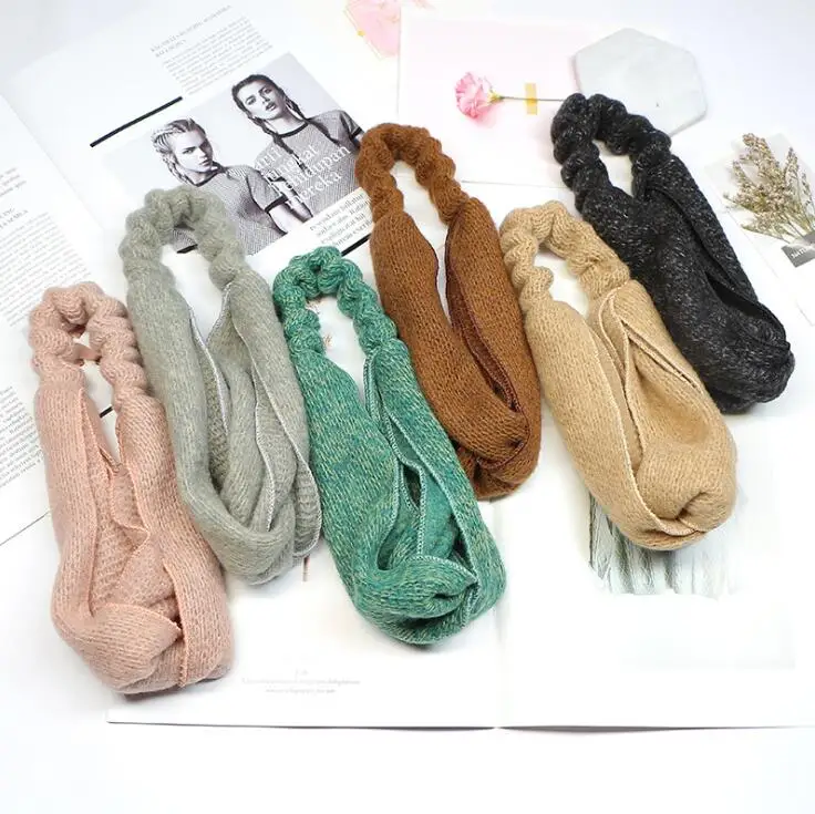 Хлопчатобумажная Женская повязкой на голову-чалмой однотонные Цвет узел