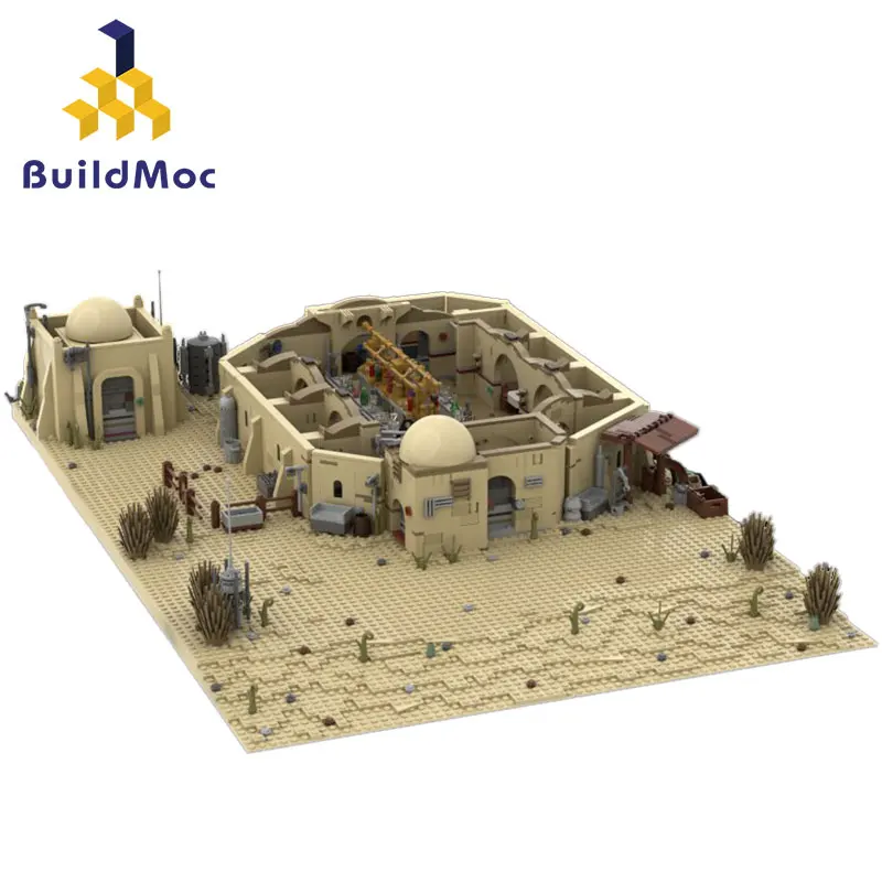 

BuildMOC Star Movie Series Spaceport A New Hope Seriers Pirate City Mos Eisley-Cantina House Model Building Blocks Kid Toys Gift