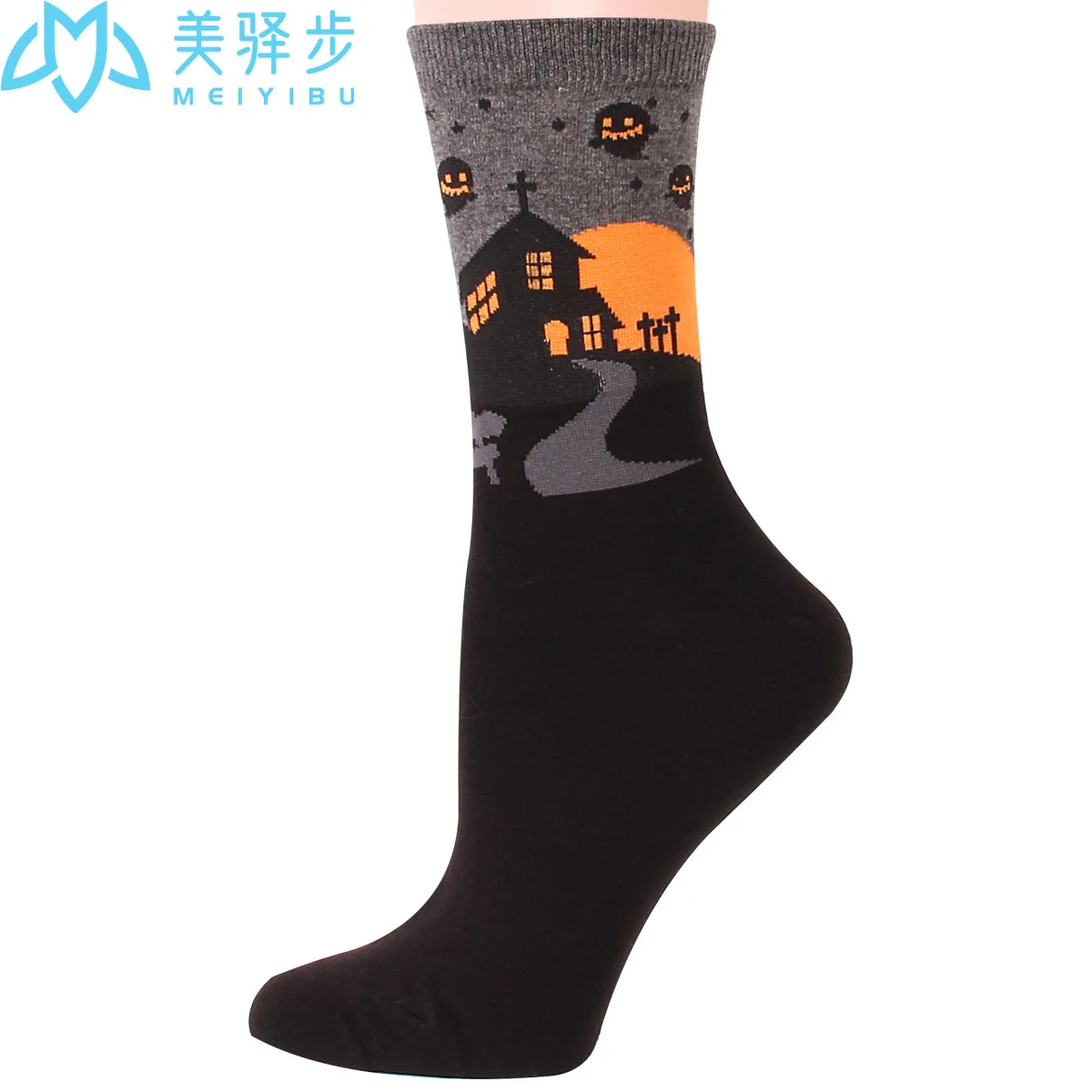 12 Pairs Per Set Retro Japanese Socks Pumpkin Couple Socks Men and Women's Medium Tube Hot Selling Halloween Socks