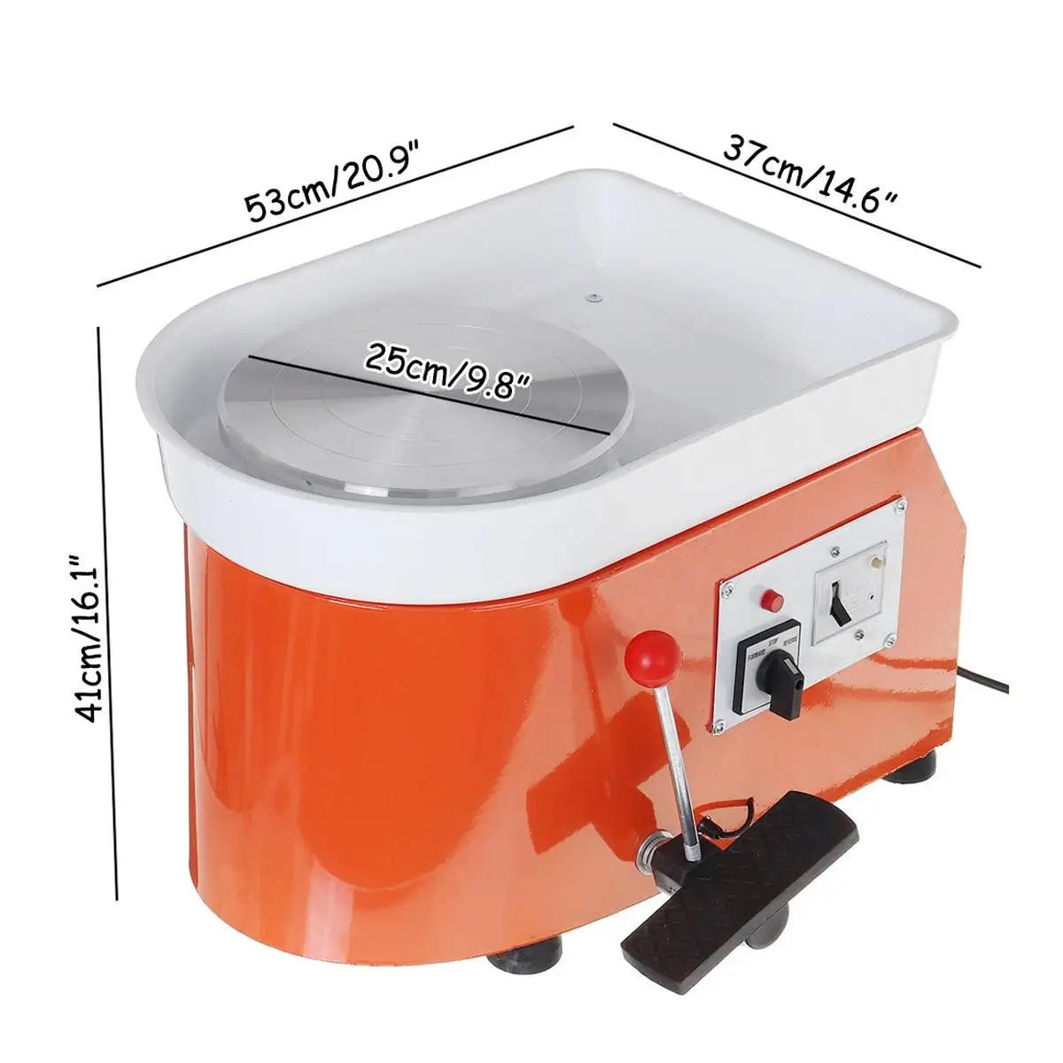 Meigar-rueda el&eacute;ctrica para cer&aacute;mica, m&aacute;quina de torneado de 220V, 600W, AU, bricolaje, MIni Kit de herramientas para cer&aacute;mica, 25CM de di&aacute;metro, enchufe de la UE-5