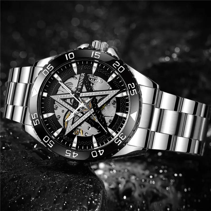 Часы наручные WINNER Мужские механические брендовые Роскошные в стиле милитари