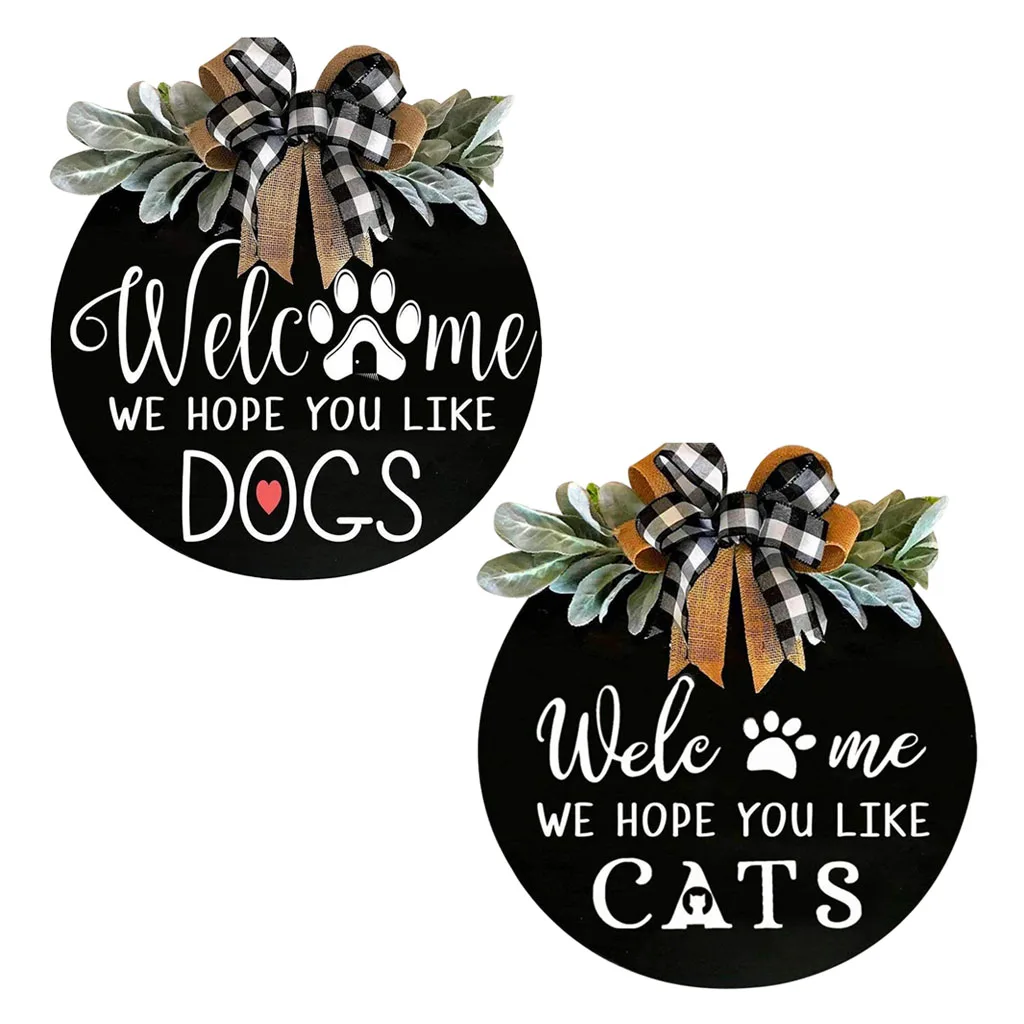 

Деревянный знак приветствия, подвесная вешалка для входной двери, венок с зеленью, настенное украшение