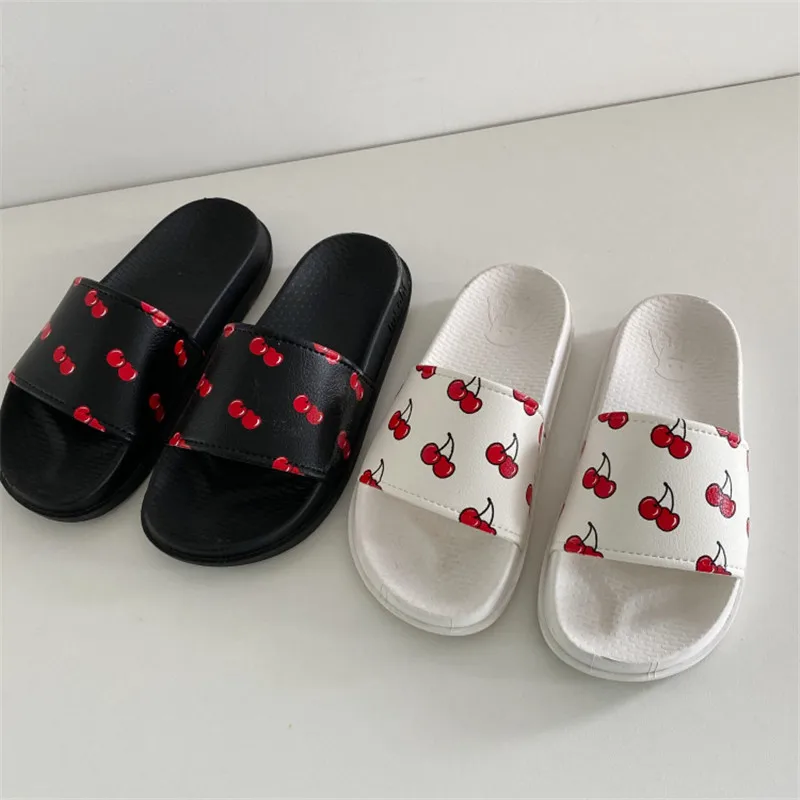 

Creative Cherry Print Women Slippers Casual Light Weight Ladies Flip Flop Soft-sole Waterproof Footwear Beach Outdoor Slippers