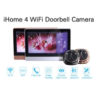 rollup ihome4 smart home wifi video peephole door viewer wireless call intercom doorbell ir pir night visionsurveillance camera
