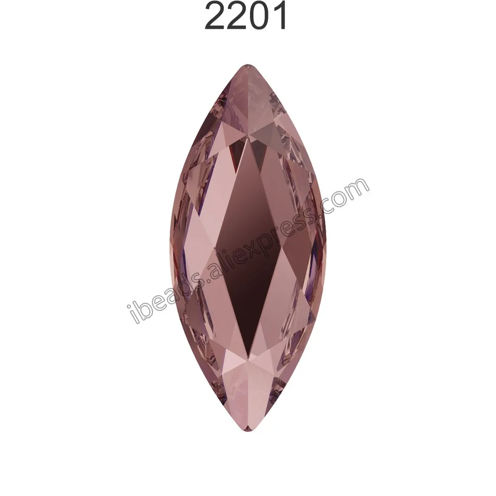 Vintage Rose 319 F Оригинальные стразы Swarovski 2201 Marquise с плоской задней частью без горячей фиксации Стразы для женщин для украшения ногтей - Цвет: Vintage Rose 319 F