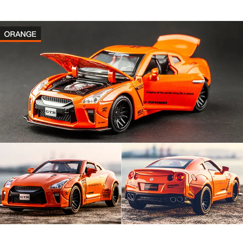 1/32 GTR Diecasts игрушечные модельные машинки игрушки для мальчиков и взрослых
