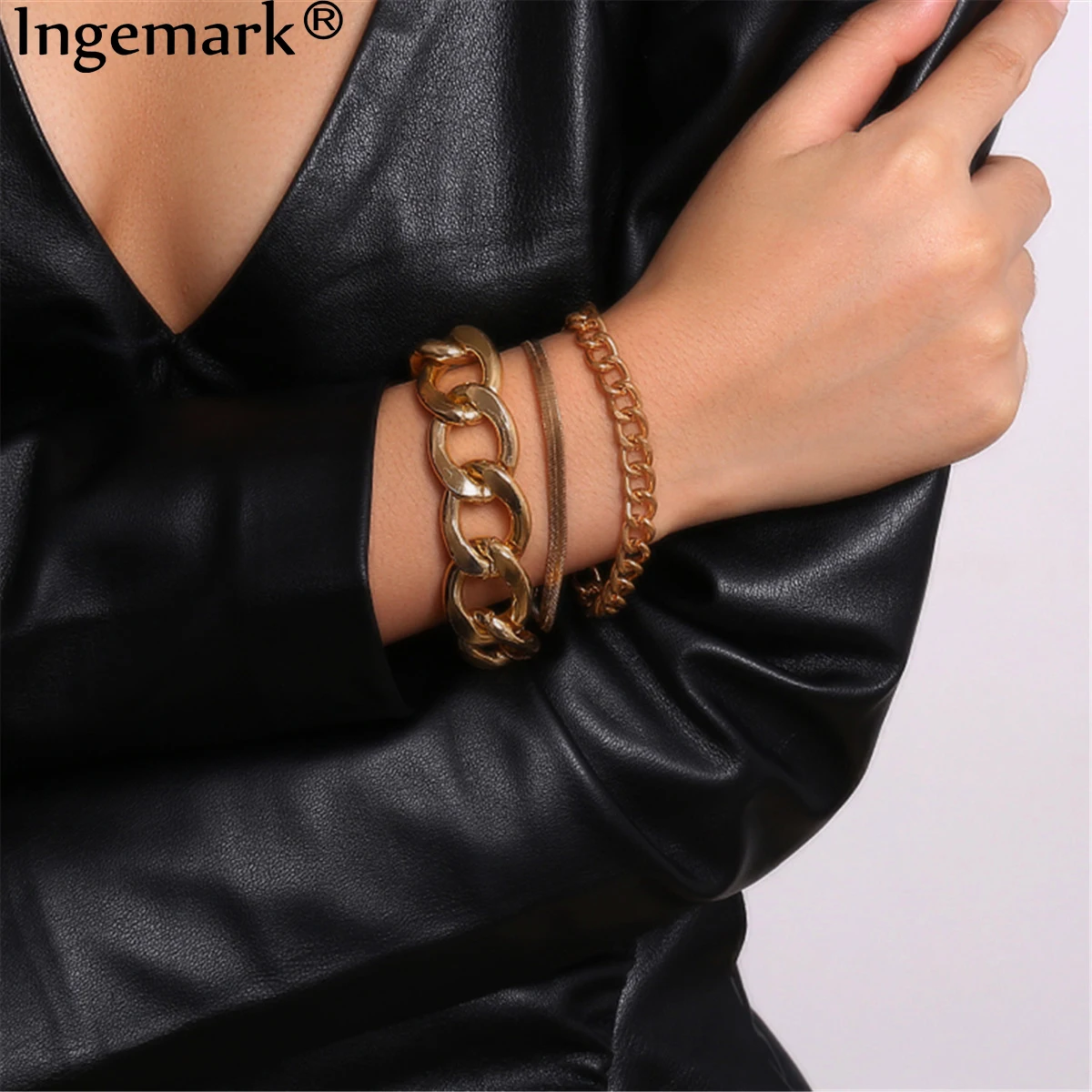 Комплект браслетов цепочек для мужчин и женщин очаровательные ювелирные