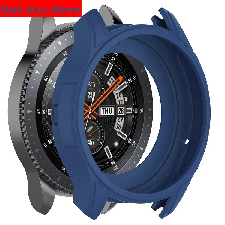 Dark blue 46mm Gear S3 Frontier чехол для samsung Galaxy Watch 46 мм band gear S3 силиконовый защитный чехол Защитный корпус аксессуары для часов - Цвет: Dark blue 46mm