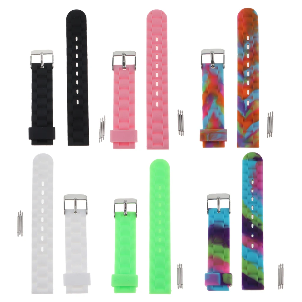 

Replacement Soft Silicone Jelly Rubber Wristwatch Strap Smart Watch Band 16mm