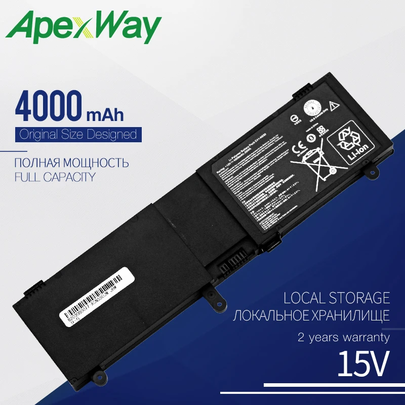 Apexway 15V 4000 mAh лаптоп с Батарея C41 N550 для ASUS G550 G550J G550JK G550JK4700 N550JK N550JV ROG