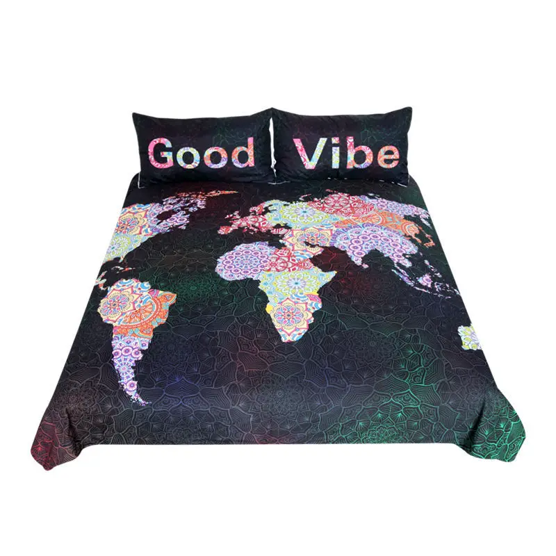 Необычное домашнее текстильное одеяло с рисунком карты наволочка 2 наволочками