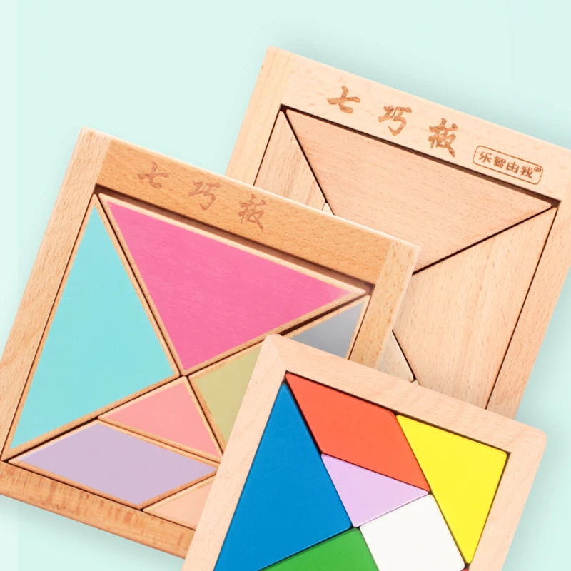 

Tangram Children Wooden Puzzle Tangram Toys Baby Early Educational Development Wooden Jigsaw Toys Tangram