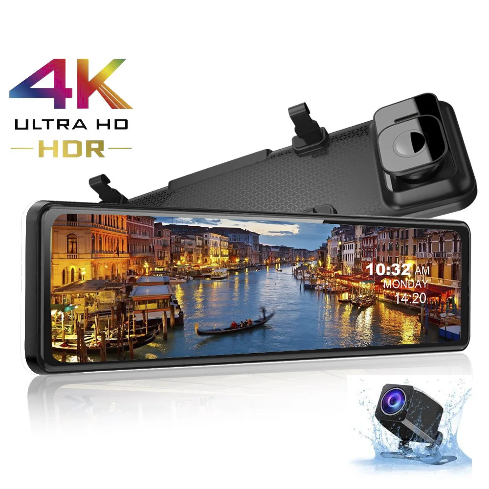 

OLPAY Driving Recorder 2160P Car Dvr Camera 12Inch 360 Camera Full Hd Night vision dash cam front and rear Vehicle camera mirror