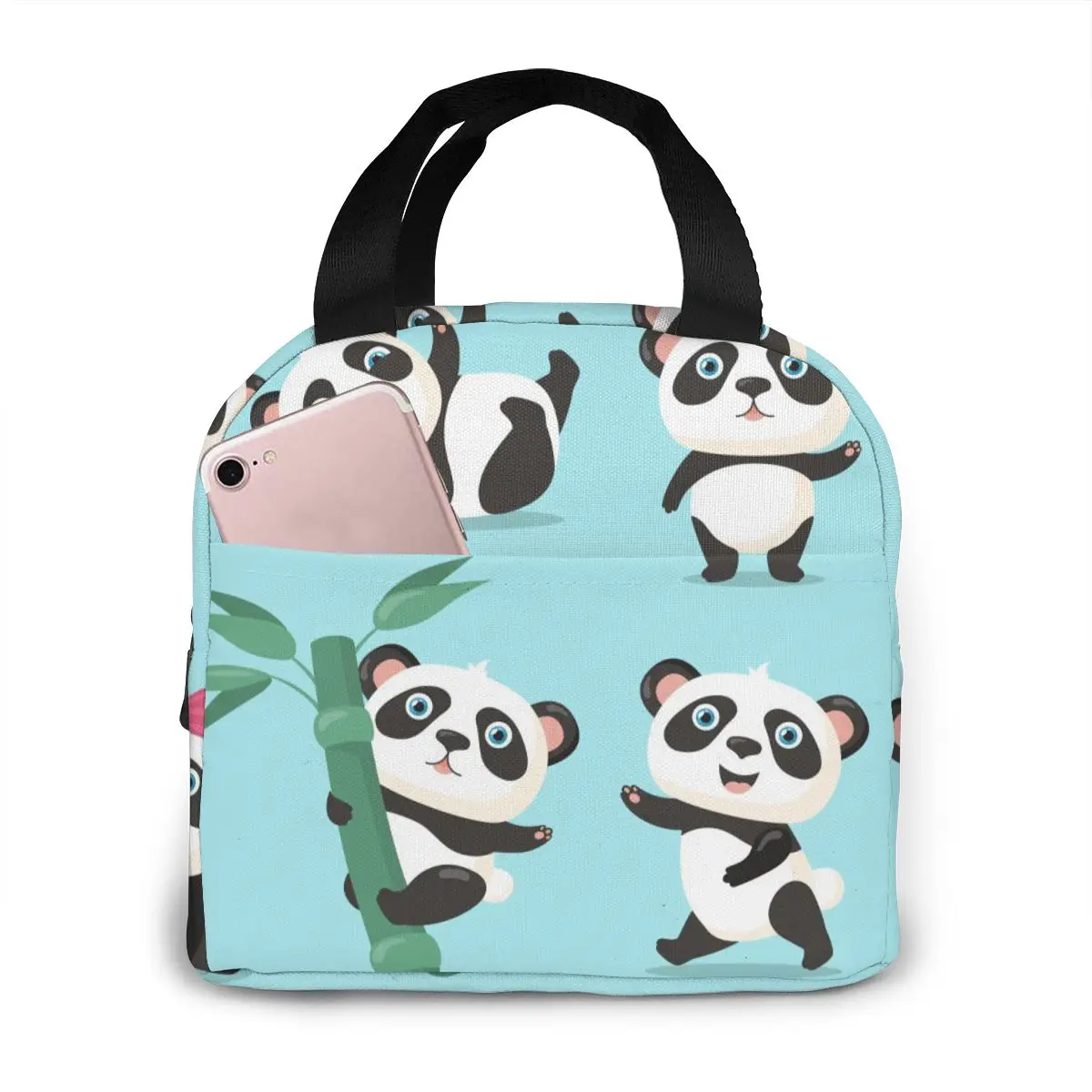 

Cartoon Adorable Panda Lunch Bag Portable Insulated Thermal Cooler Bento Lunch Box Tote Picnic Storage Bag Pouch