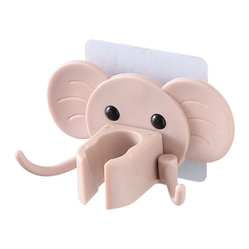 

2pcs Cute Elephant Shower Bracket Wall Hanging Glue Hook Nail-free Door Rear Hook Multi-purpose Strong Glue Seamless Hook