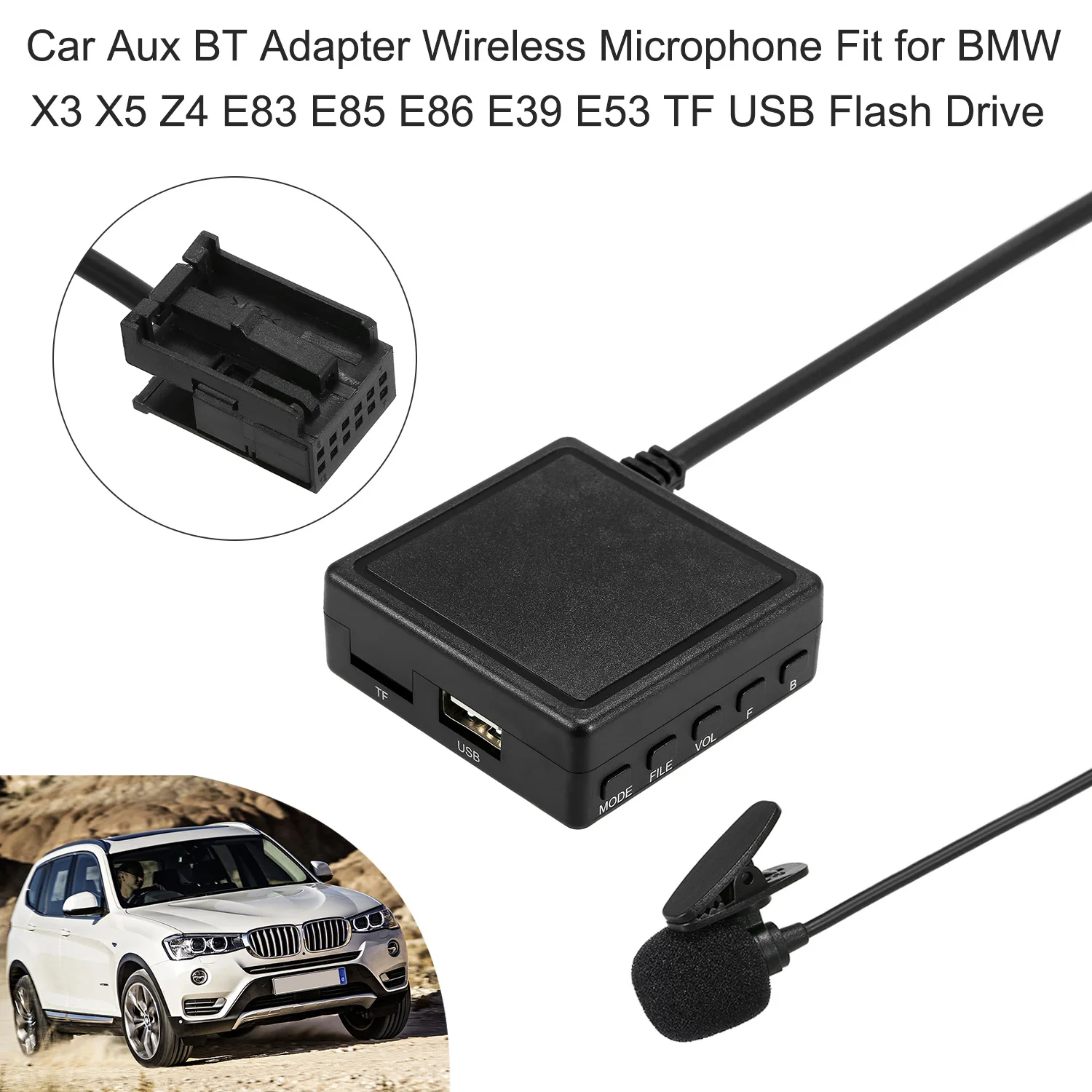 Автомобильный Aux адаптер BT беспроводной микрофон Замена для BMW X3 X5 Z4 E83 E85 E86 E39 E53 TF