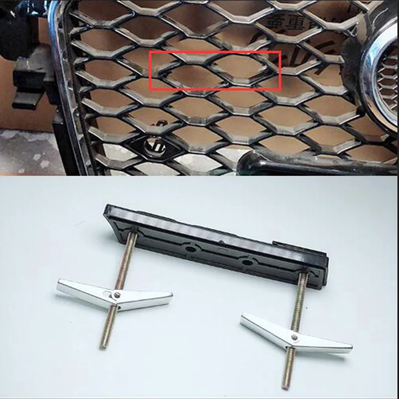 Эмблема для стайлинга автомобиля переднего Audi Honeycomb Grill S3 S4 S5 S6 S7 S8 SQ3 TTS RS3 RS4 RS5 RS6 RS7
