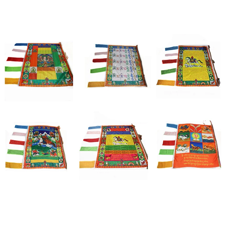 Тибетский буддийский Шелковый флаг на удачу Настенный декор флаги баннеры