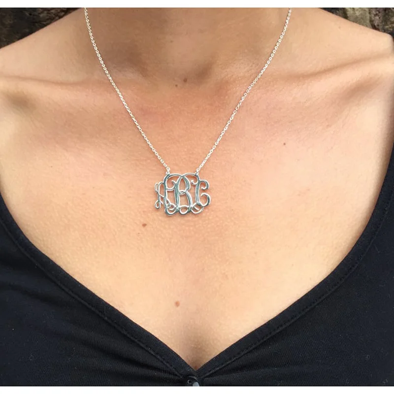Initial Monogram Necklace Personalized Monogram Necklace Gold Monogram Necklace Personalized Monogram Necklace Custom Jewelry