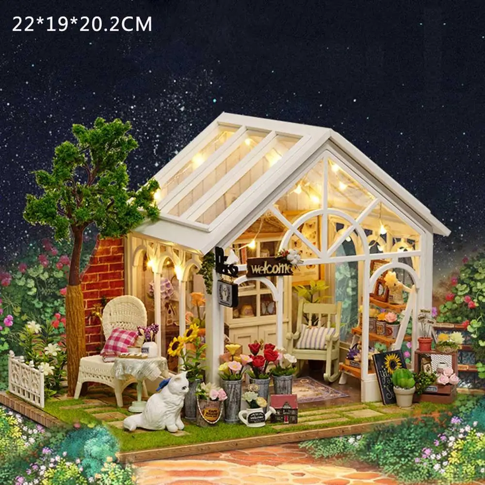 C 20 видов стилей DIY кукольный домик Миниатюрный набор мебели игрушки сборные строительные Кукольный дом деревянные игрушки для детей на день рождения Рождественский подарок - Цвет: C