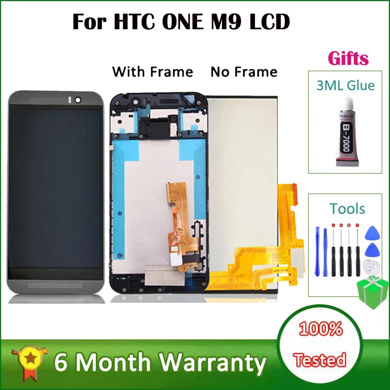 ЖК-дисплей 5 0 дюйма с сенсорным экраном и рамкой для HTC ONE M9 дигитайзер в сборе M9E M9W