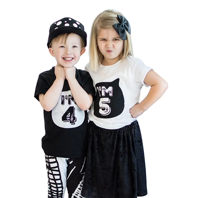 Chifuna/модные детские футболки на день рождения летняя одежда для брата и сестры