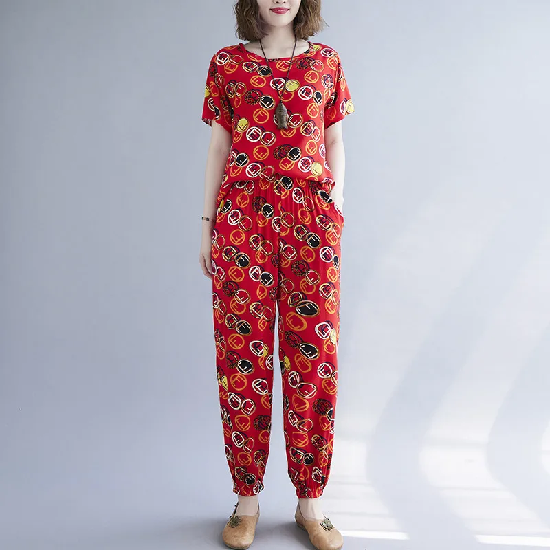 Домашняя одежда пижамы 2021 Новое поступление свободные комплект из топа и