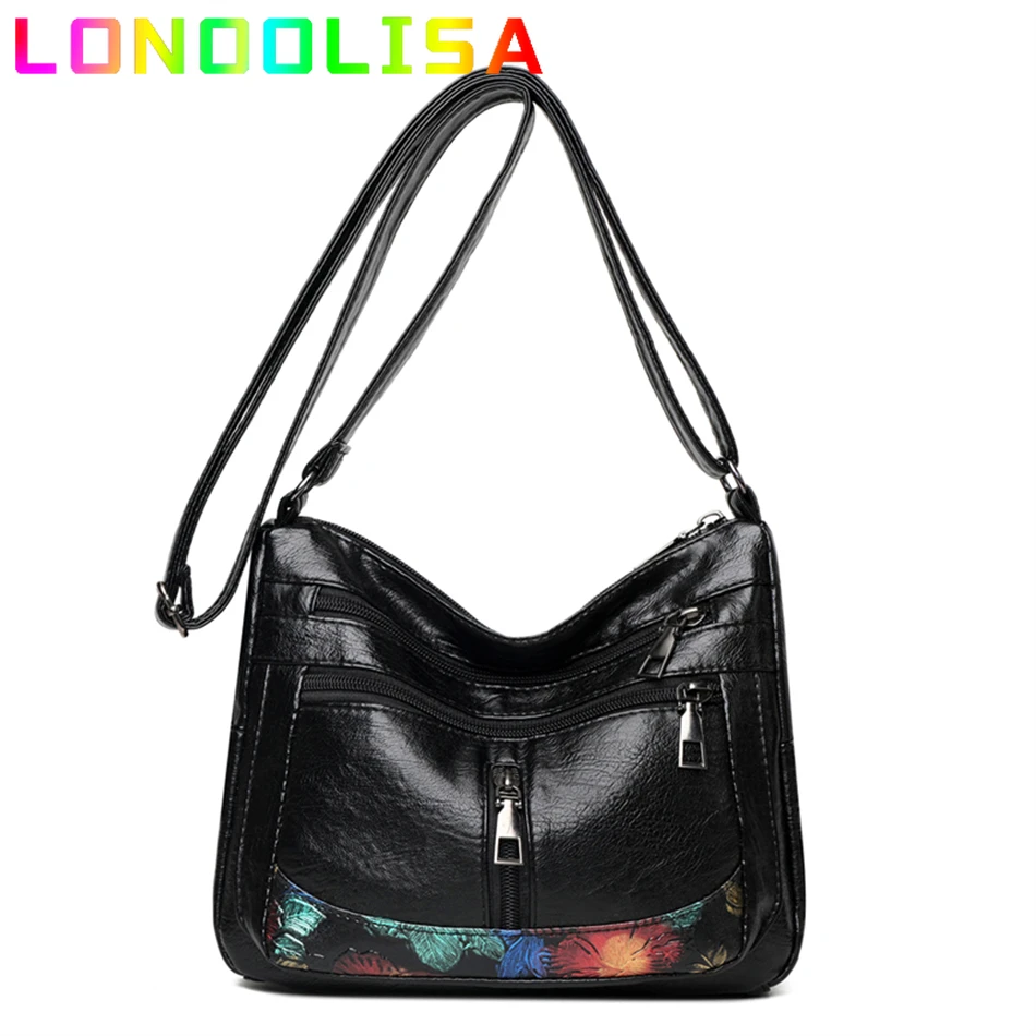 

Fashion Flowers Pattern Designer Messenger Bag New Casual Shoulder Crossbody Bags for Women 2021 Pu Leather Purses and Handbags