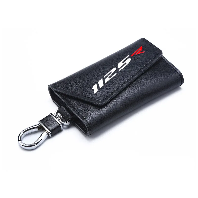 

3D cowhide Key key case Holder Chain Collection Keychain for Buell 1125R 1125 R Motorcycle Badge Keyring