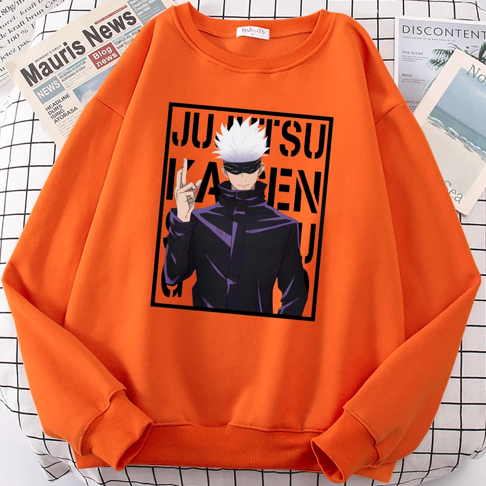 

Gojo Satoru Jujutsu Kaisen Hoodies Man Causal O Neck Sweatshirts Anime Cartoon Long Sleeve Loose Pullover 2021 Male Clothing
