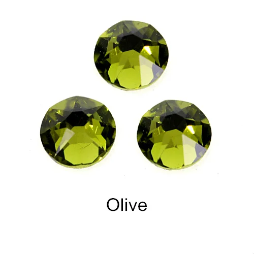 Olive 144 шт цветные горячие ремонтные стразы, платья, свадебные платья, украшения, 16cut 8 Big 8 Small Iron Stone, стразы горячей фиксации Y3836 - Цвет: Olive