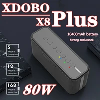 xdobo x8 plus 80w portable wireless bluetooth speaker ipx5 waterproof subwoofer 10400mah large capacity battery supports tf card