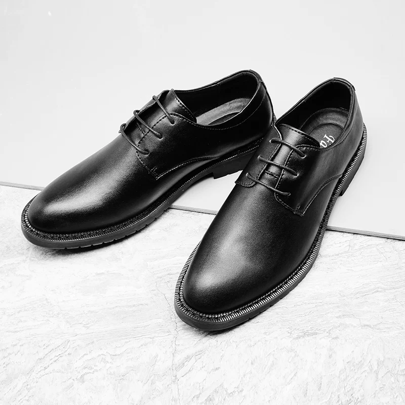 

Classic Business Office Oxford Men Dress Genuine Leather Formal Lace Up Oxfords Fashion Elegant work Wedding Shoes Footwear