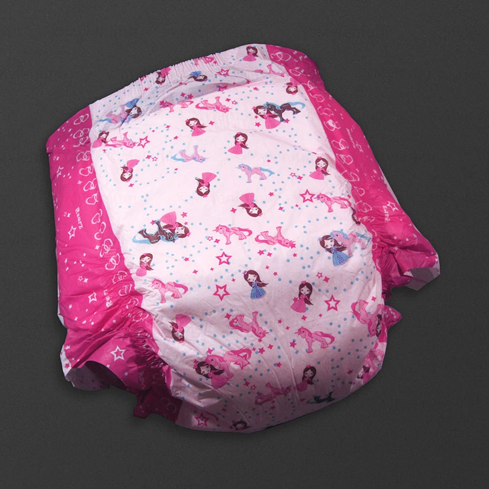 ABDL подгузники для взрослых 5000 мл Disable с принтом принцессы размер M штаны 10 шт.