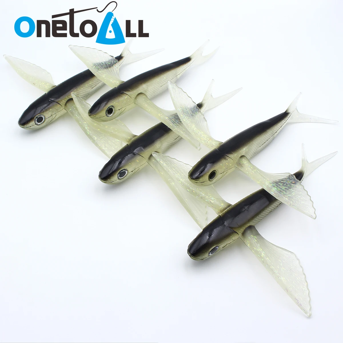 

5 PCs OnetoAll 9'' Lifelike Flying Fish Bait Big Game Swimbait Tuna Lure Hunting Soft Plastic Mackerel Fishing Accessories