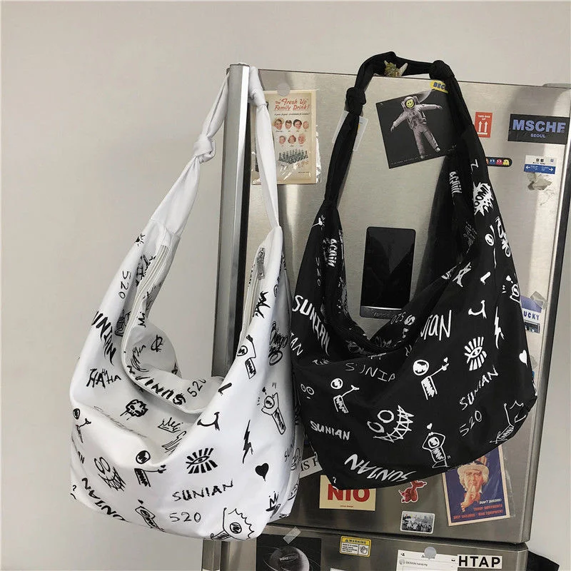 

New Tote Bag Trend Female College Students Leisure Graffiti Bag One Shoulder Bag Trend Shopping Bag Shoulder Handbag