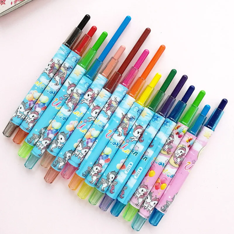 12 шт./компл. Единорог Карандаш корейский креативный граффити Kawaii масло пастельные ручки для детей для живописи, рисования школьные офисные поставки
