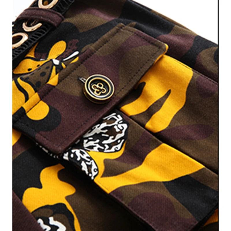 

New 2021 Fashion Spring Autumn Women Street Style European Camouflage Clothing high quality Butterfly Print Casual Pants LJX248